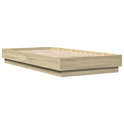 Avis vidaXL Cadre de lit sans matelas chêne sonoma 90x190 cm