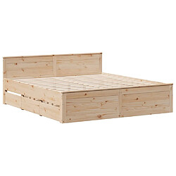 Avis vidaXL Cadre de lit sans matelas avec tête de lit 180x200 cm bois pin