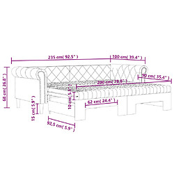 vidaXL Lit de jour et lit gigogne et matelas blanc 90x200cm similicuir pas cher