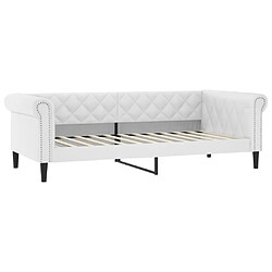 Acheter vidaXL Lit de jour et lit gigogne et matelas blanc 90x200cm similicuir