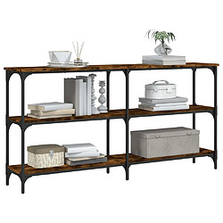 Avis vidaXL Table console chêne fumé 150x29x75 cm bois d'ingénierie
