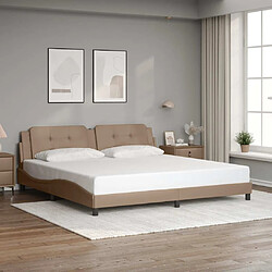 vidaXL Cadre de lit sans matelas Zadar cappuccino 200x200 cm similicuir