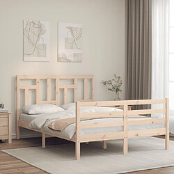 vidaXL Cadre de lit sans matelas 140x190 cm bois massif 