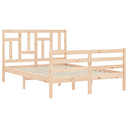 Avis vidaXL Cadre de lit sans matelas 140x190 cm bois massif