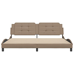 Acheter vidaXL Cadre de lit sans matelas Zadar cappuccino 200x200 cm similicuir