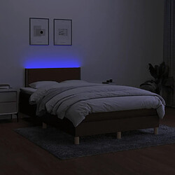 Acheter vidaXL Sommier à lattes de lit matelas et LED marron foncé 120x190 cm
