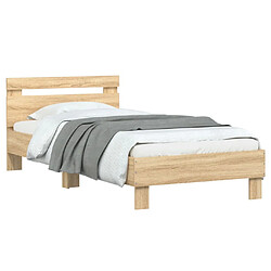 Avis vidaXL Cadre de lit sans matelas avec tête de lit 90x190 cm