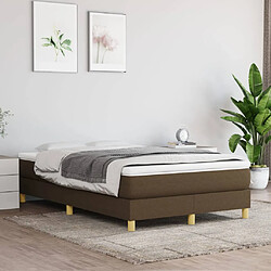 Avis vidaXL Sommier à lattes de lit et matelas marron foncé 120x190cm tissu