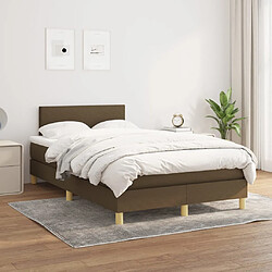 Avis vidaXL Sommier à lattes de lit et matelas marron foncé 120x190cm tissu