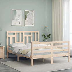Acheter vidaXL Cadre de lit sans matelas 140x190 cm bois massif