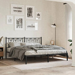 vidaXL Cadre de lit métal sans matelas et tête de lit noir 180x200 cm