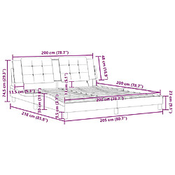 vidaXL Cadre de lit sans matelas Zadar cappuccino 200x200 cm similicuir pas cher