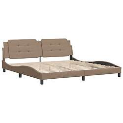 Avis vidaXL Cadre de lit sans matelas Zadar cappuccino 200x200 cm similicuir