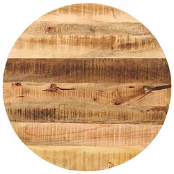 vidaXL Dessus de table Ø 80x1,5 cm rond bois massif de manguier brut