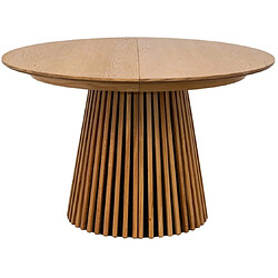 Mes Table à manger ronde extensible 120-160-200 cm décor chêne naturel