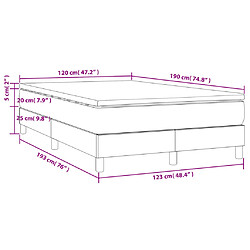 vidaXL Sommier à lattes de lit et matelas marron foncé 120x190cm tissu pas cher