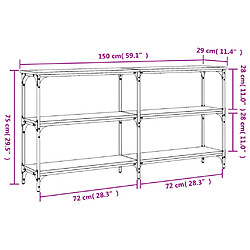 vidaXL Table console chêne fumé 150x29x75 cm bois d'ingénierie pas cher