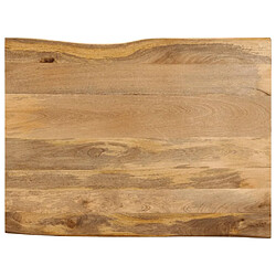 vidaXL Dessus de table 100x80x2,5 cm bord vivant bois massif manguier