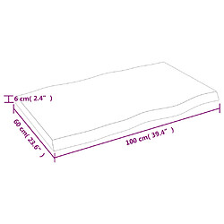 vidaXL Dessus de table bois massif traité bordure assortie pas cher