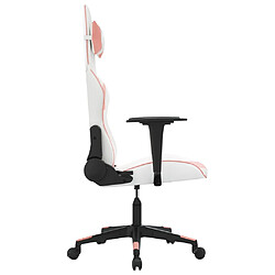 Acheter vidaXL Chaise de jeu de massage Blanc et rose Similicuir