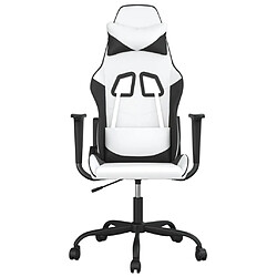 Avis vidaXL Chaise de jeu de massage Blanc et noir Similicuir