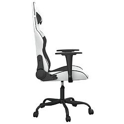 Acheter vidaXL Chaise de jeu de massage Blanc et noir Similicuir