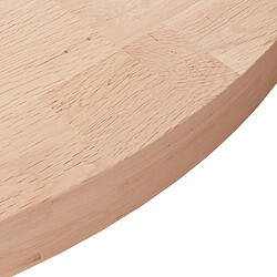 Avis vidaXL Dessus de table rond Ø80x4 cm Bois de chêne massif non traité