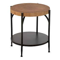 Mes Table basse ronde 45x45x50 cm naturel et noir