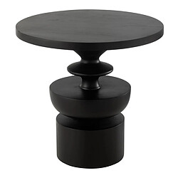 Mes Table basse ronde design 48x48x46 cm en manguier noir