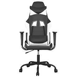 Avis vidaXL Chaise de jeu de massage Noir et blanc Similicuir