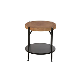 Mes Table basse ronde 45x45x50 cm naturel et noir