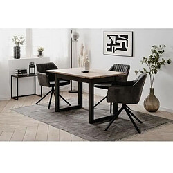 Table extensible Denver 80B - 120-160 x 75 x 80 cm - Décor chene artisan / anthracite - 1 extension de 40 cm inclue - 8 personnes