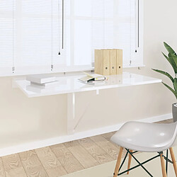vidaXL Table murale pliable Blanc brillant 100x60x56cm Bois ingénierie 