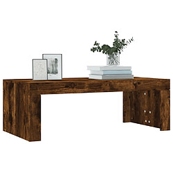 Avis vidaXL Table basse chêne fumé 102x50x36 cm bois d'ingénierie
