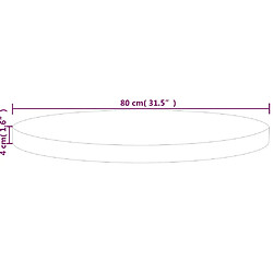 Acheter vidaXL Dessus de table rond Ø80x4 cm Bois de chêne massif non traité