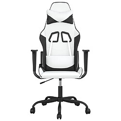Avis vidaXL Chaise de jeu Blanc et noir Similicuir