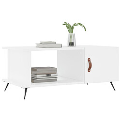 Avis vidaXL Table basse blanc 90x50x40 cm bois d'ingénierie
