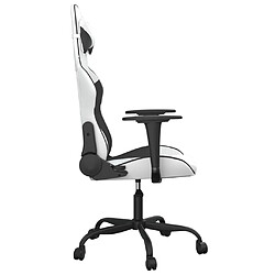 Acheter vidaXL Chaise de jeu Blanc et noir Similicuir