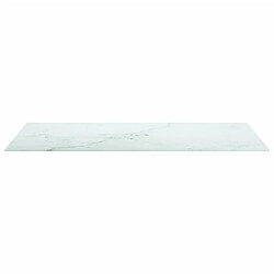 Avis vidaXL Dessus de table blanc 100x50 cm 6 mm verre trempé design marbre