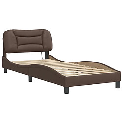 Avis vidaXL Cadre de lit avec LED sans matelas Hvar marron 90x190 cm