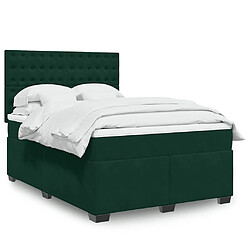 vidaXL Sommier à lattes de lit et matelas Vert foncé 160x200cm Velours 