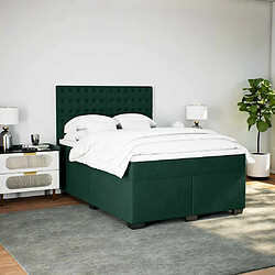 Acheter vidaXL Sommier à lattes de lit et matelas Vert foncé 160x200cm Velours