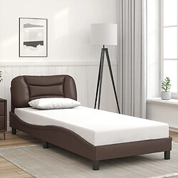 Acheter vidaXL Cadre de lit avec LED sans matelas Hvar marron 90x190 cm