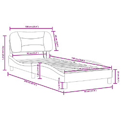 vidaXL Cadre de lit avec LED sans matelas Hvar marron 90x190 cm pas cher