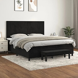 vidaXL Sommier à lattes de lit et matelas Noir 160x200 cm Velours