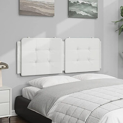 Avis vidaXL Coussin de tête de lit Zadar blanc 140 cm similicuir