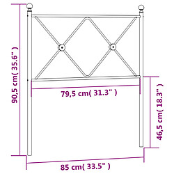 vidaXL Tête de lit de remplacement métal blanc 80 cm pas cher