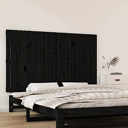 vidaXL Tête de lit murale Noir 147x3x90 cm Bois massif de pin