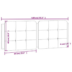 vidaXL Coussin de tête de lit Zadar blanc 140 cm similicuir pas cher