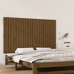 vidaXL Tête de lit murale Marron miel 147x3x90 cm Bois massif de pin 